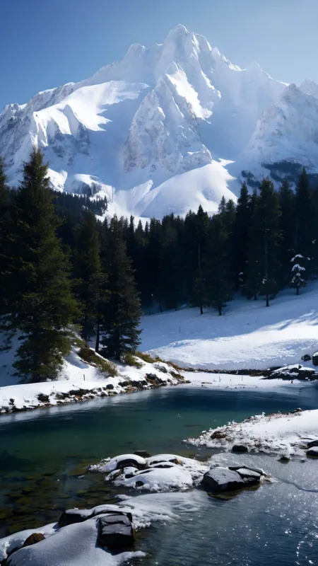 Nature Snow Range Mountains Wallpaper