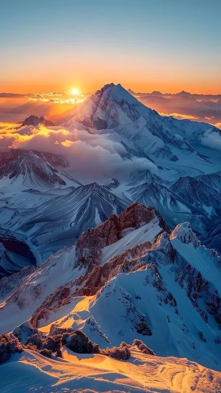 Snow Range Mountains HD Nature Wallpaper