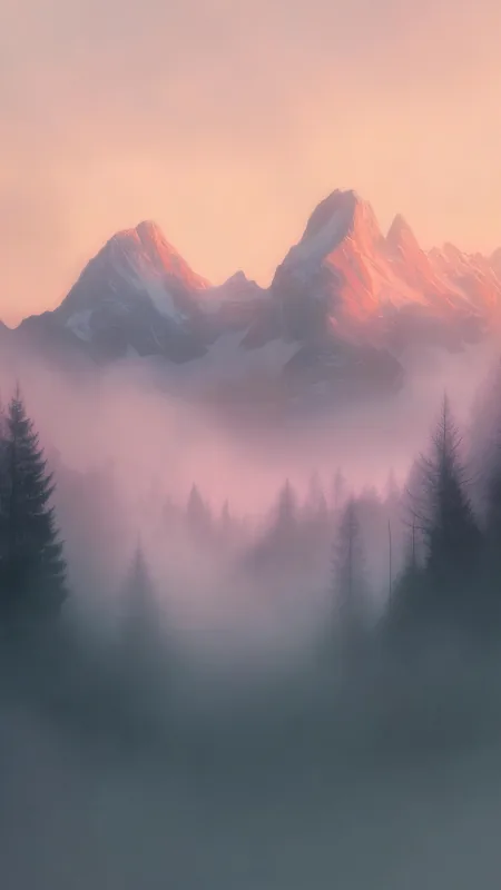 Nature Snowy Mountains Wallpaper
