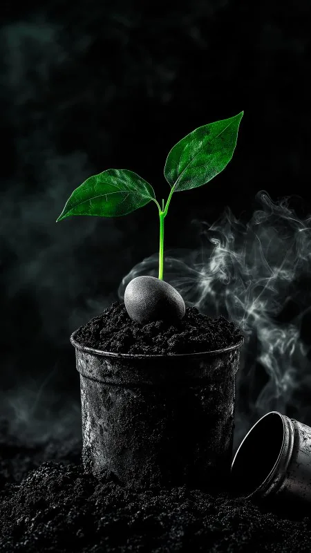 Sprout Pot Earth Smoke Nature Wallpaper