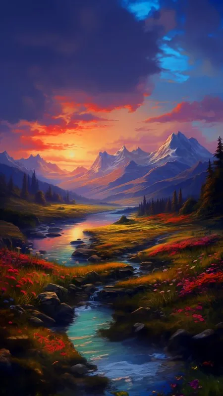 Summit Acrylic Paint Cloud Water Nature Wallpaper