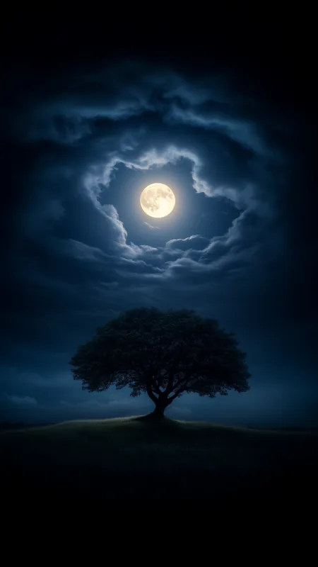 The Night Clouds The Moon Nature Wallpaper