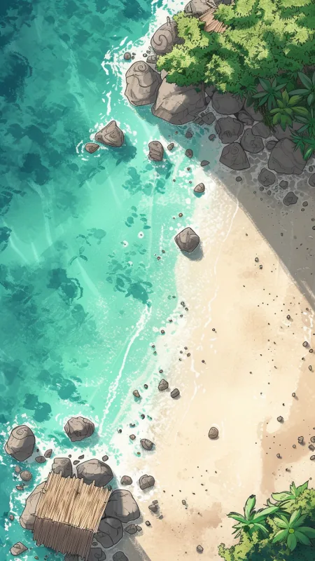 Top Down View Of A Beach HD Nature Wallpaper