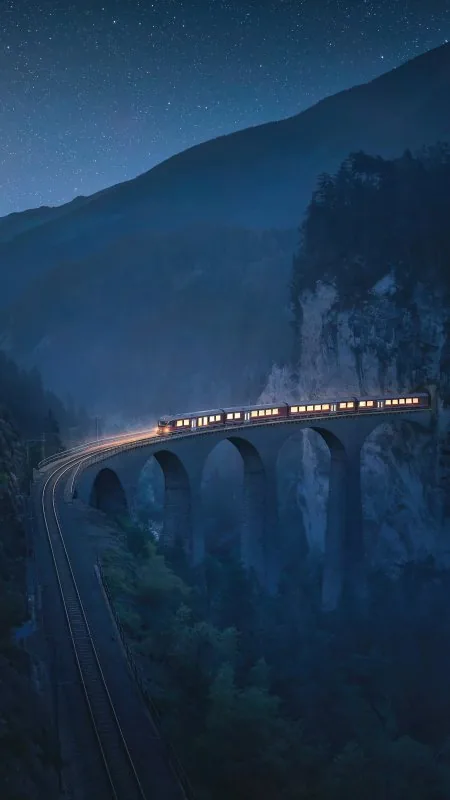 Train Coming Out Of Tunnel Nature Wallpaper