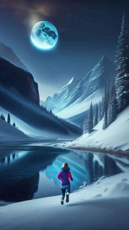Winter Girl Nature Wallpaper