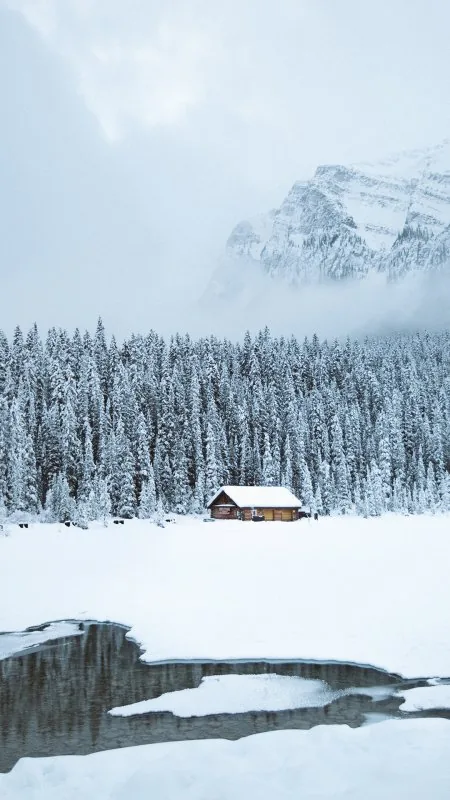 Nature Winter House Wallpaper