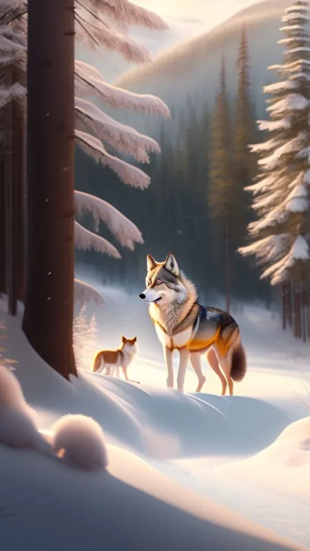 Wolf Winter HD Nature Wallpaper