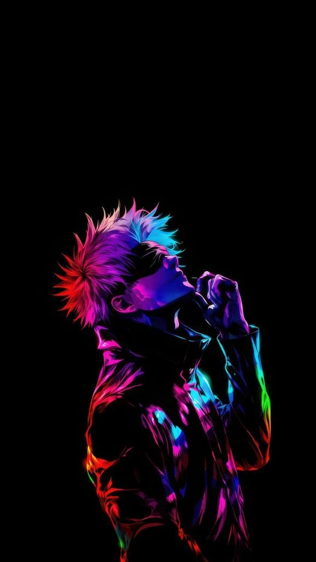 Neon Rainbow Singer Wallpaper