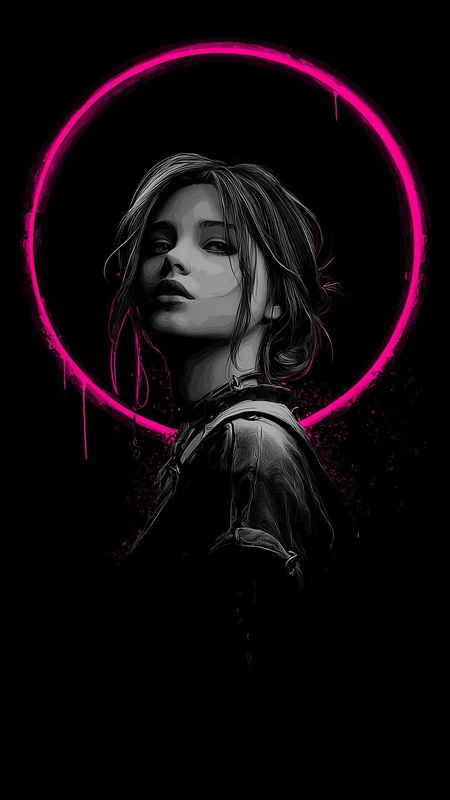 Pink Halo Girl Wallpaper