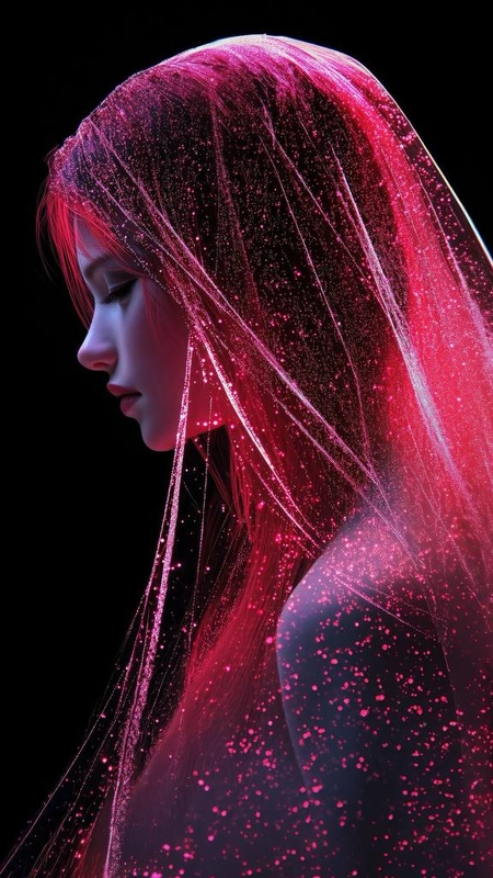 Pink Sparkle Girl Wallpaper