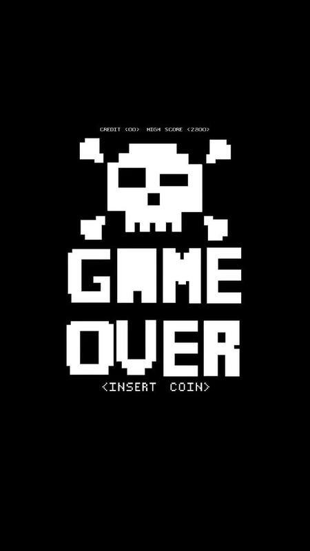 Pixel Game Over Black Wallpaper