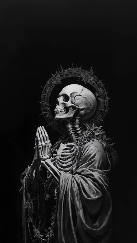 Praying Skeleton Wallpaper