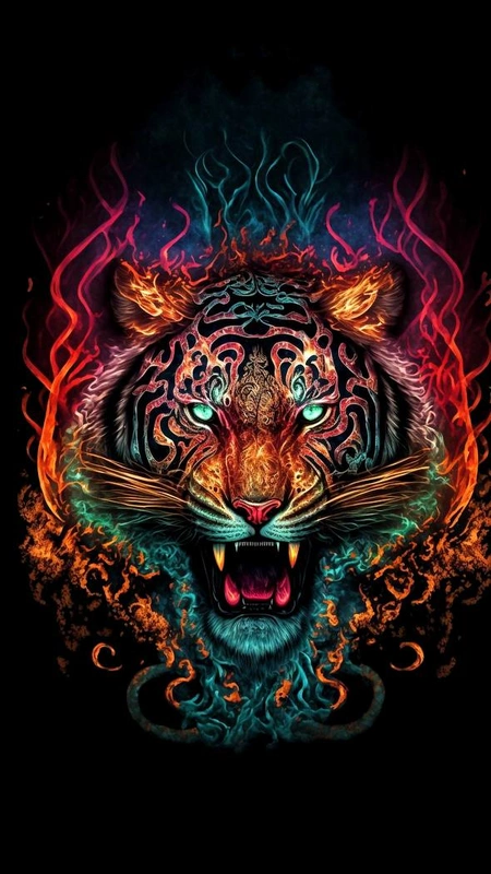 Psychedelic Tiger Wallpaper