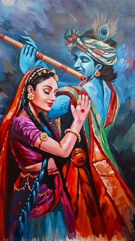 Radha Krishna Art HD Wallpaper