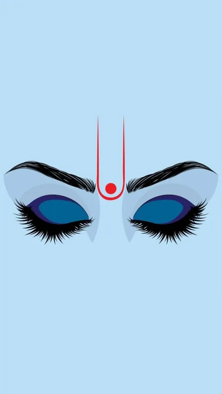 Krishna Closed Eyes Tilak Art Radha Krishna Wallpaper