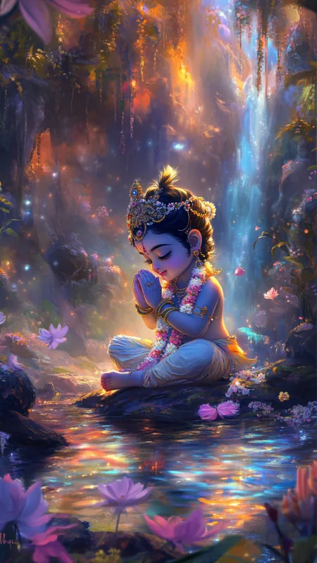 Cute Little HD Radha Krishna Wallpaper