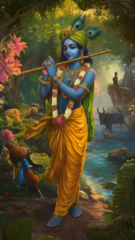 Flute HD Radha Krishna Wallpaper
