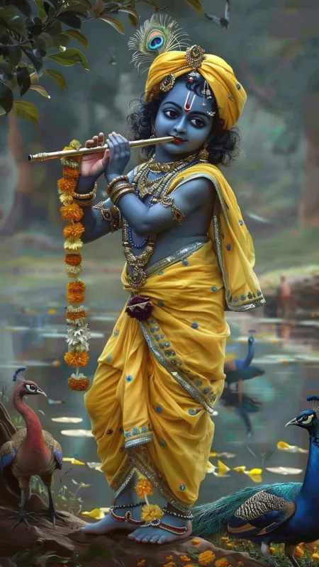 Flute Radha Krishna Wallpaper