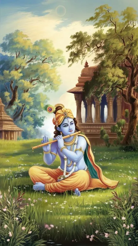 Flute Radha Krishna Wallpaper