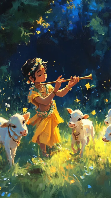 Flute Radha Krishna Wallpaper