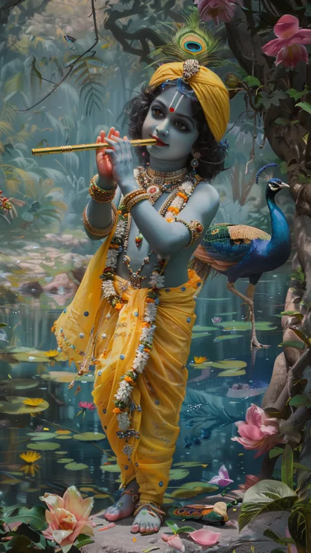 Flute HD Radha Krishna Wallpaper