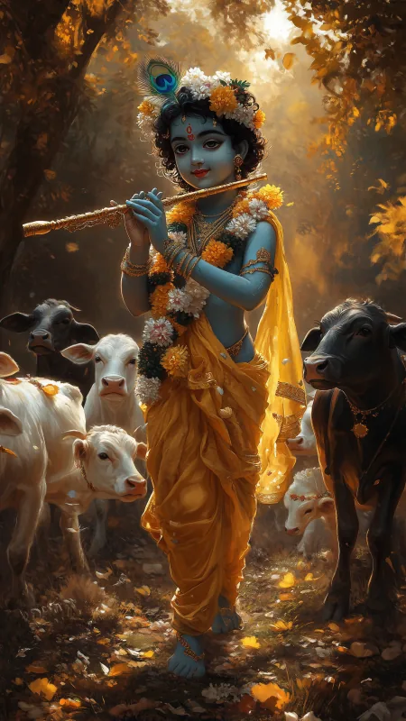 Joy Flute HD Radha Krishna Wallpaper
