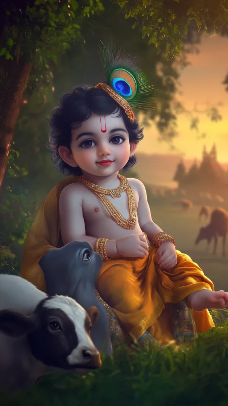 Radha Krishna Little Wallpaper
