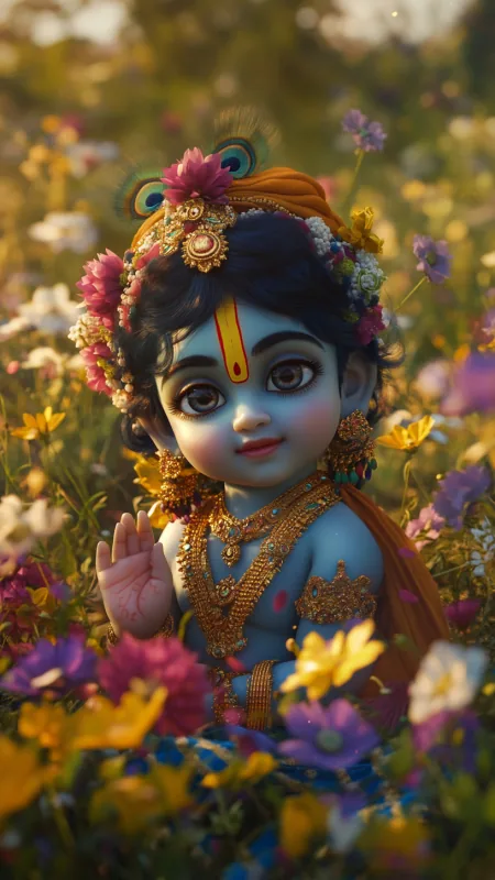 Radha Krishna Little Wallpaper