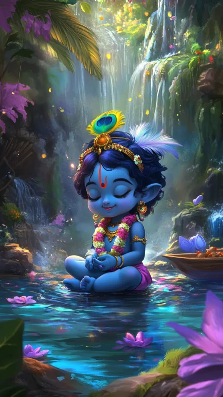 Radha Krishna Little Wallpaper