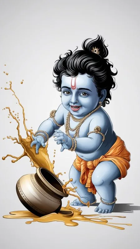 Radha Krishna Little Wallpaper