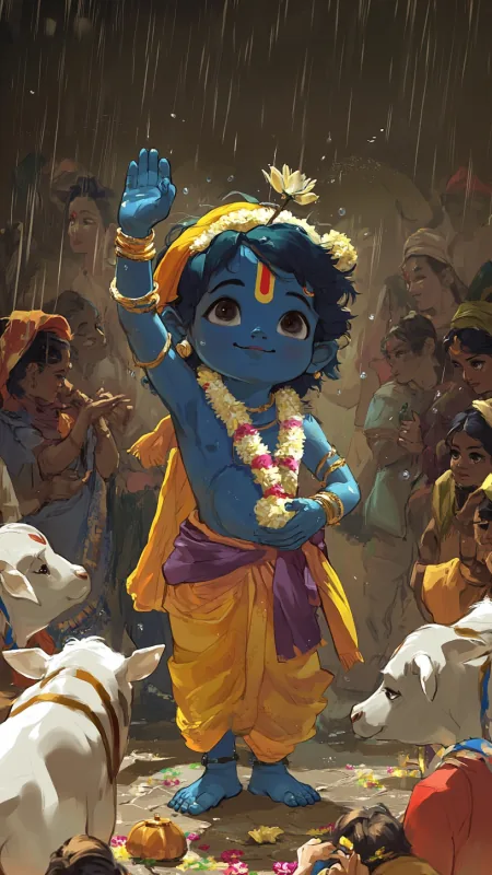 Radha Krishna Little Wallpaper