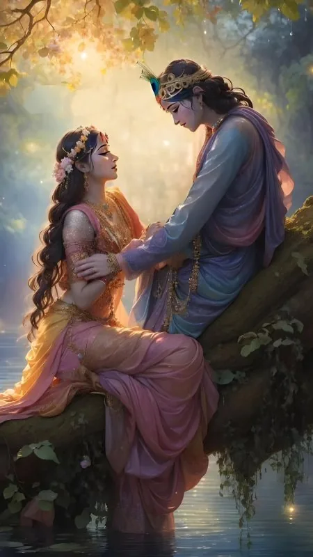 Radha Krishna Riverside Branch Wallpaper