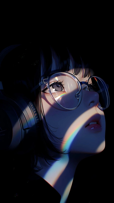 Rainbow Light Anime Girl Wallpaper