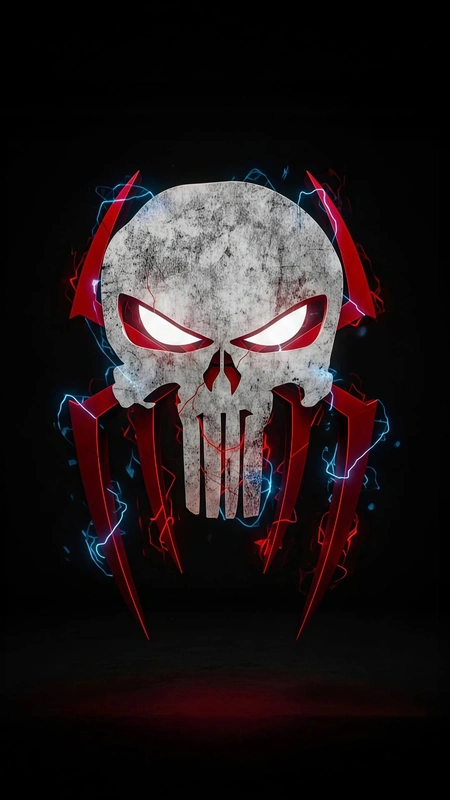Red Punisher Glow Wallpaper