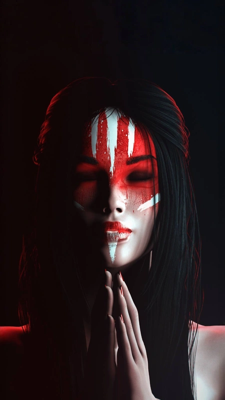 Red Streak Girl Wallpaper