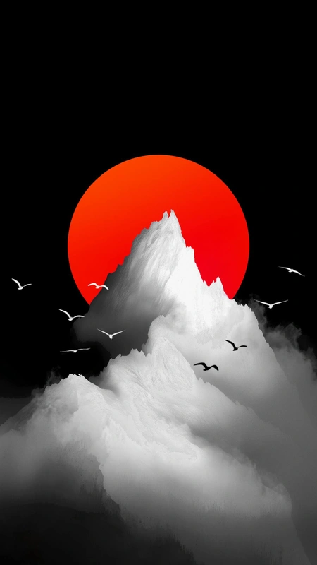 Red Sun Peaks Wallpaper
