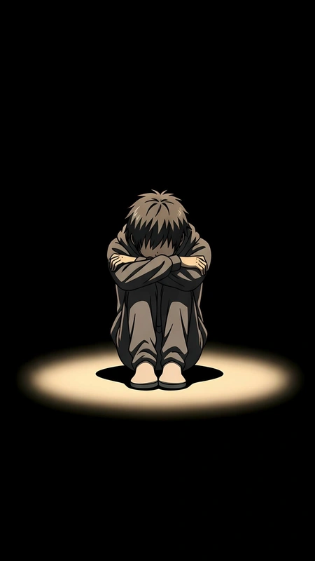 Sad Boy Spotlight Wallpaper