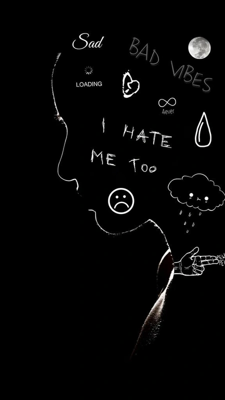 Sad Doodles Bad Vibes Wallpaper