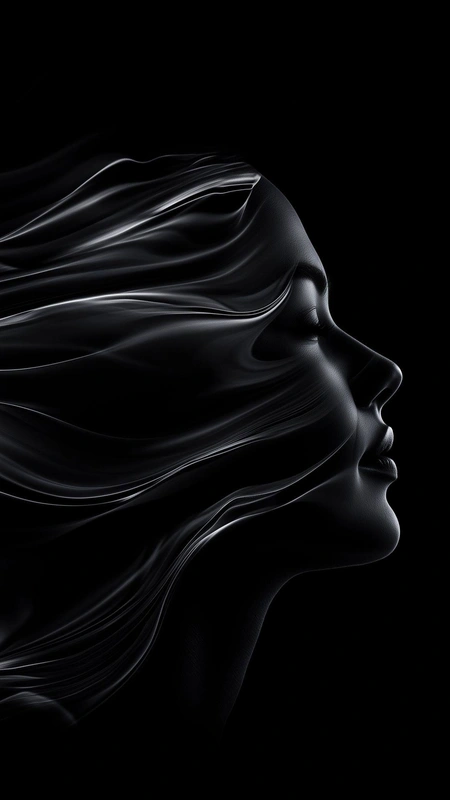 Silver Line Woman Wallpaper