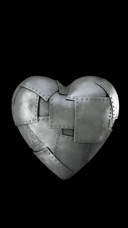 Steel Patched Heart Wallpaper