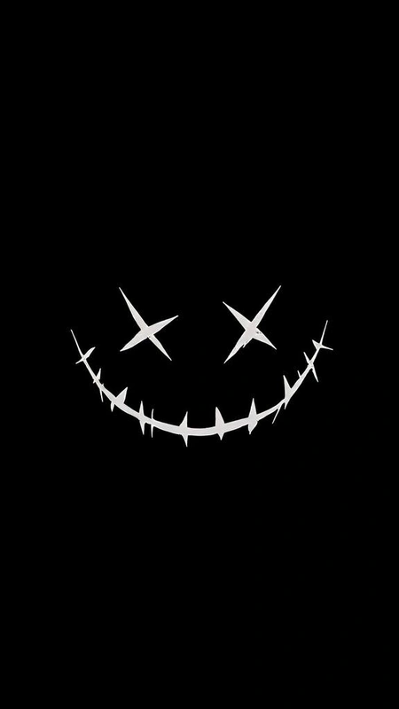 Stitched Smile Black Wallpaper