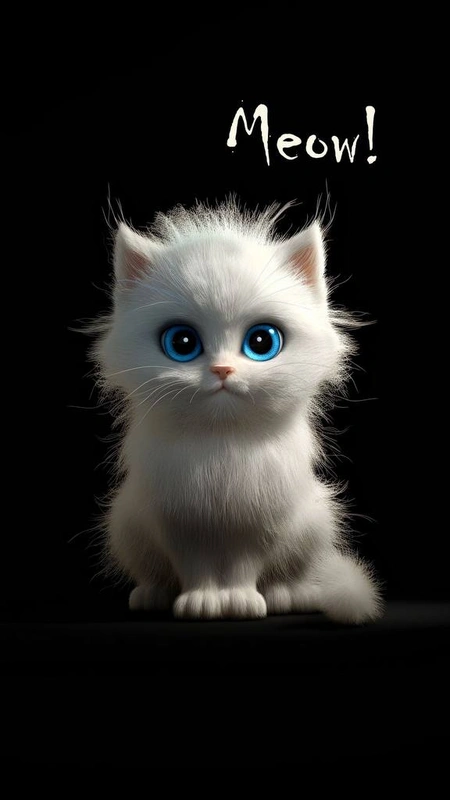 White Kitten Meow Wallpaper